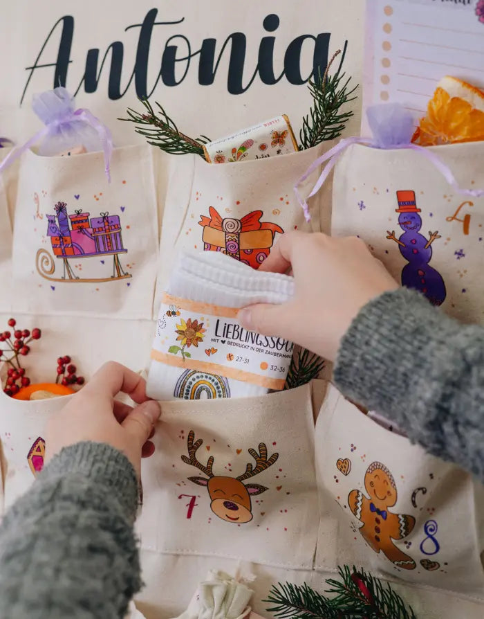 Adventskalender zum Befüllen - mit Wunschname