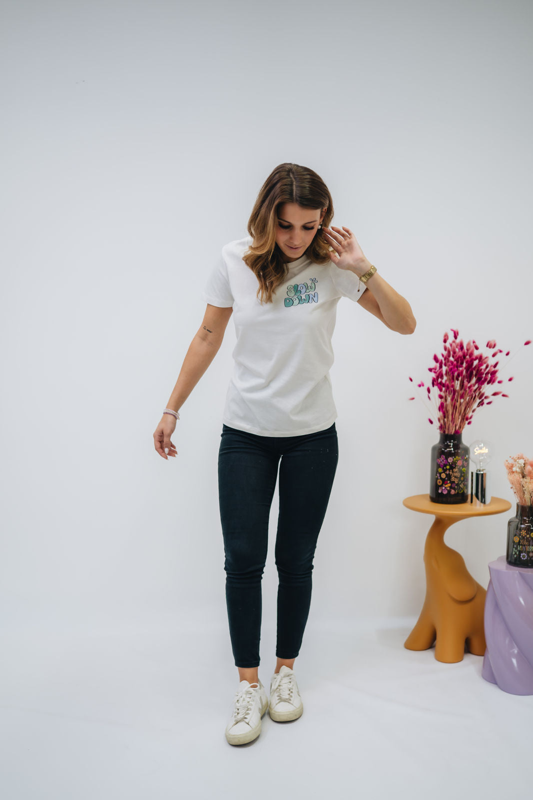 Damen T-Shirt "Slow down"