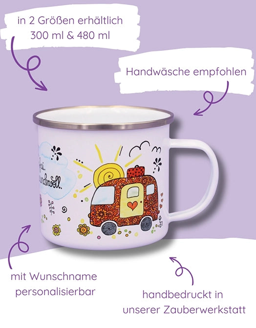 Emaille-Tasse "Camper"
