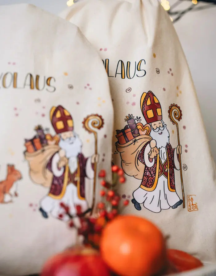 Geschenkbeutel mit Zugband "Vom Nikolaus und seinen Freunden"