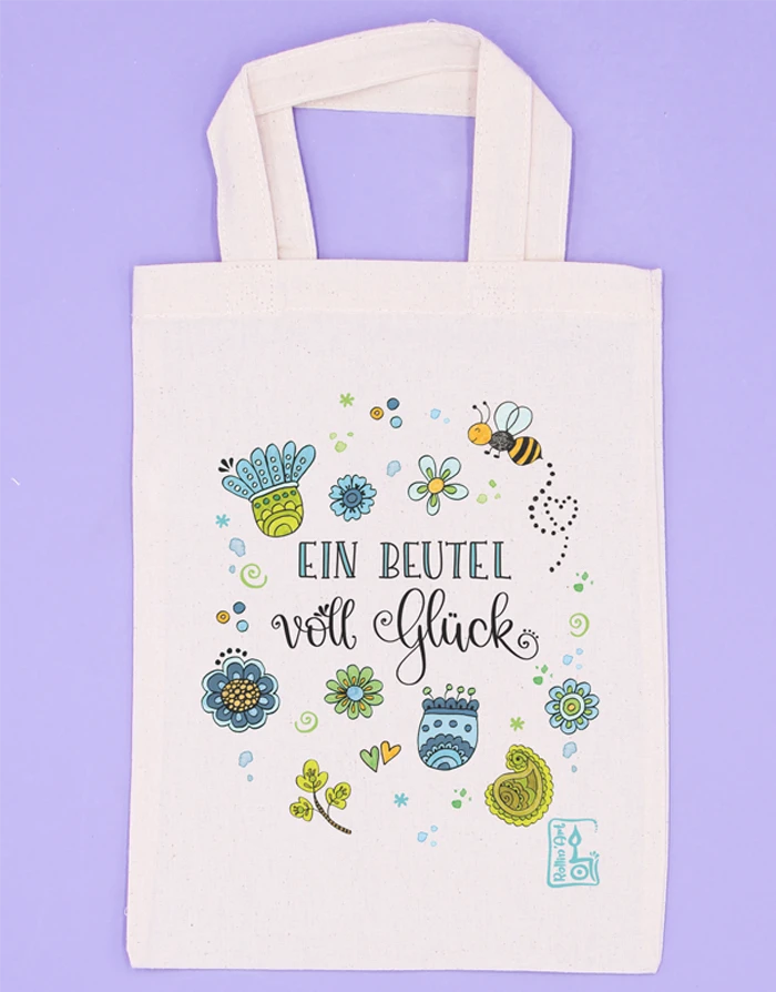 Geschenktäschchen "Glücksbeutel blau-grün"