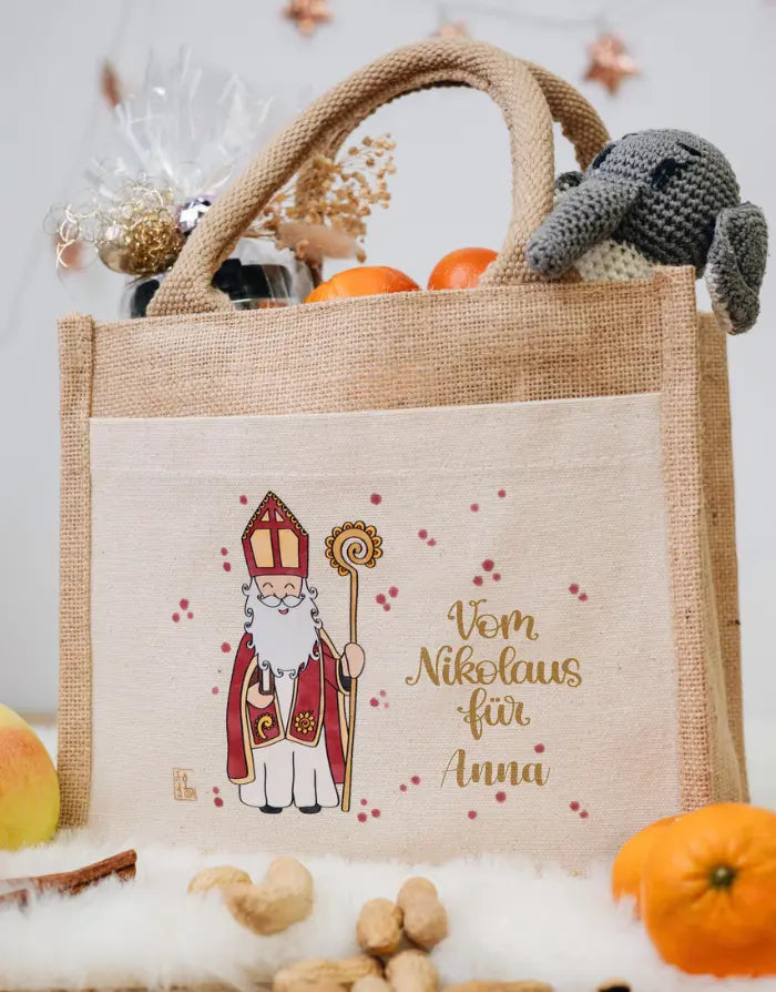 Geschenktasche Jute "Vom Nikolaus"