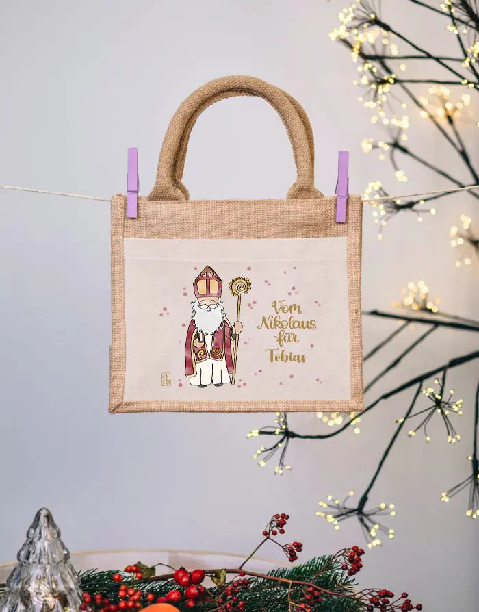 Geschenktasche Jute "Vom Nikolaus"