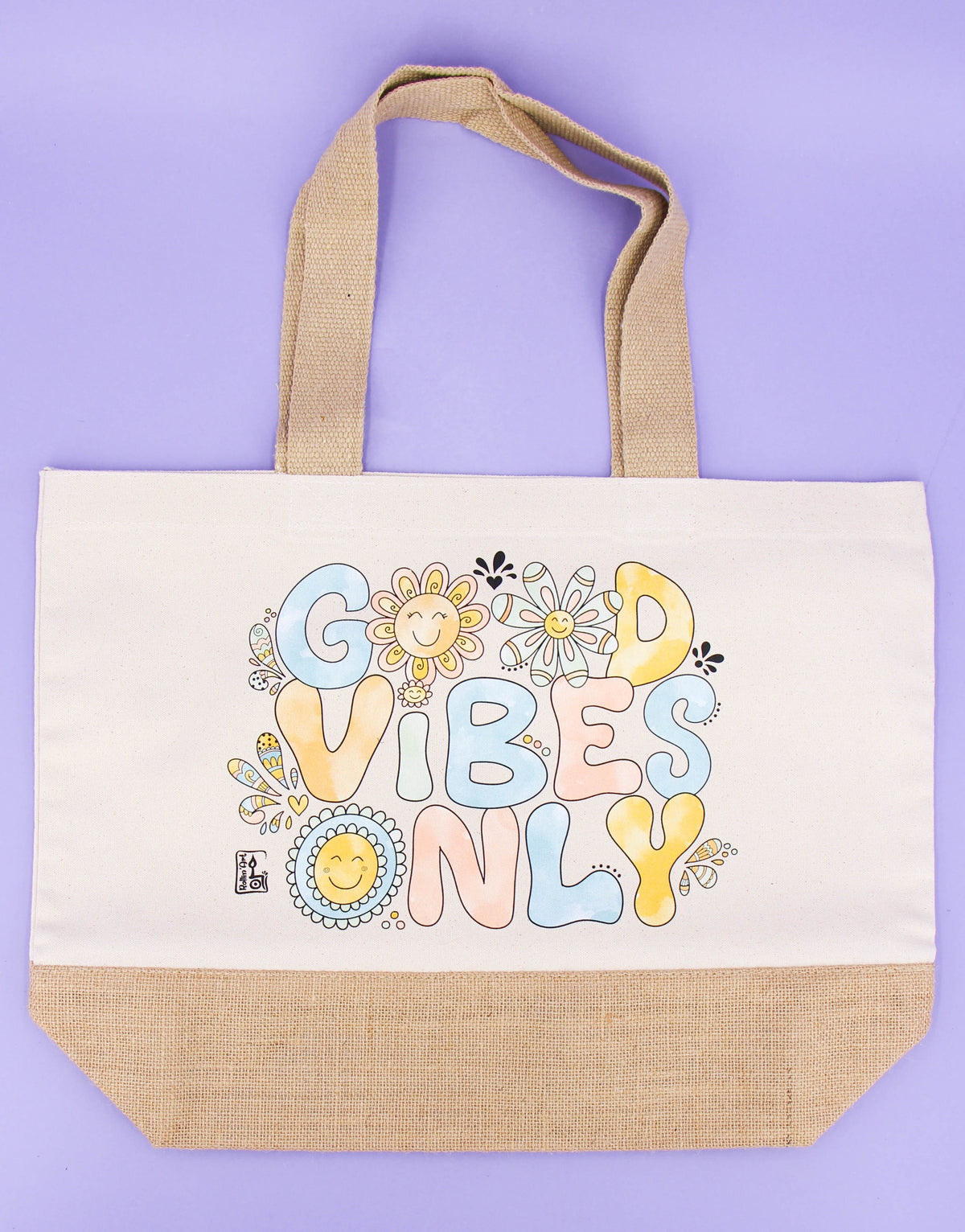 Jutetasche "Good Vibes Only"