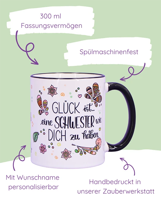 Tasse "Glück ist... Schwester"
