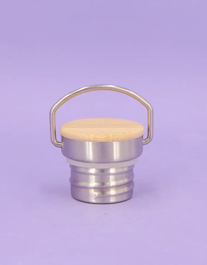 Thermosflasche Bambusdeckel "Blumenwiese"