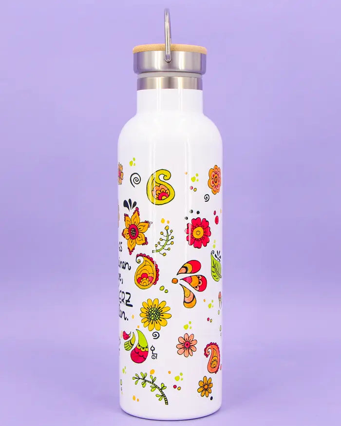 Thermosflasche Bambusdeckel "Die kleinen Dinge"
