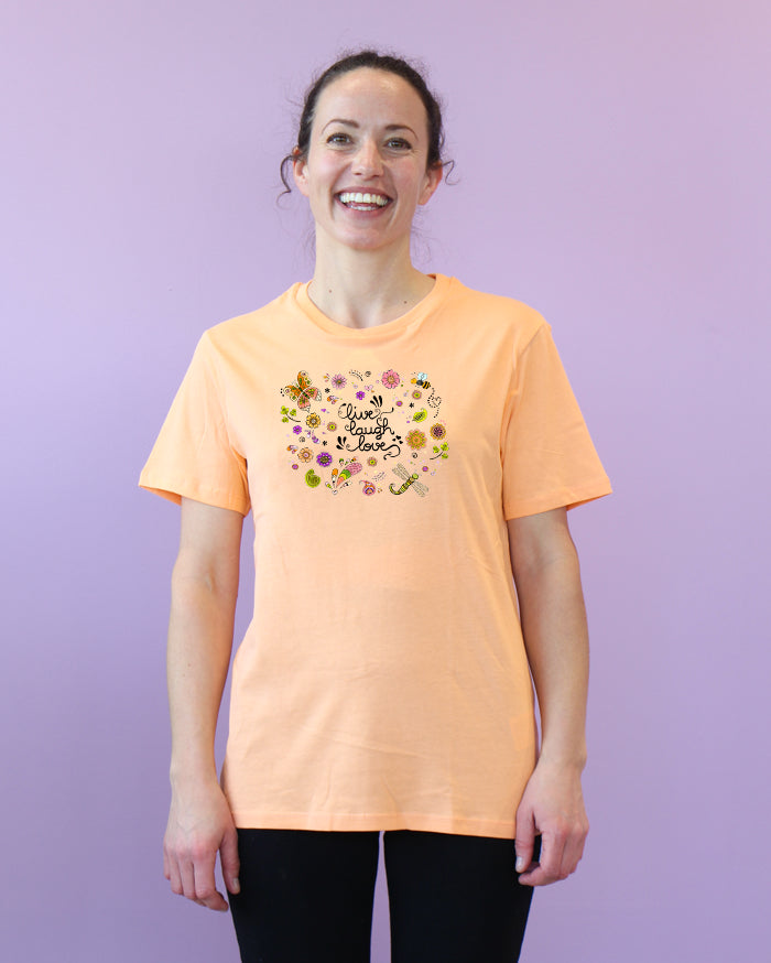 Damen T-Shirt "Live Laugh Love"