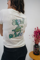 Damen T-Shirt "Slow down"