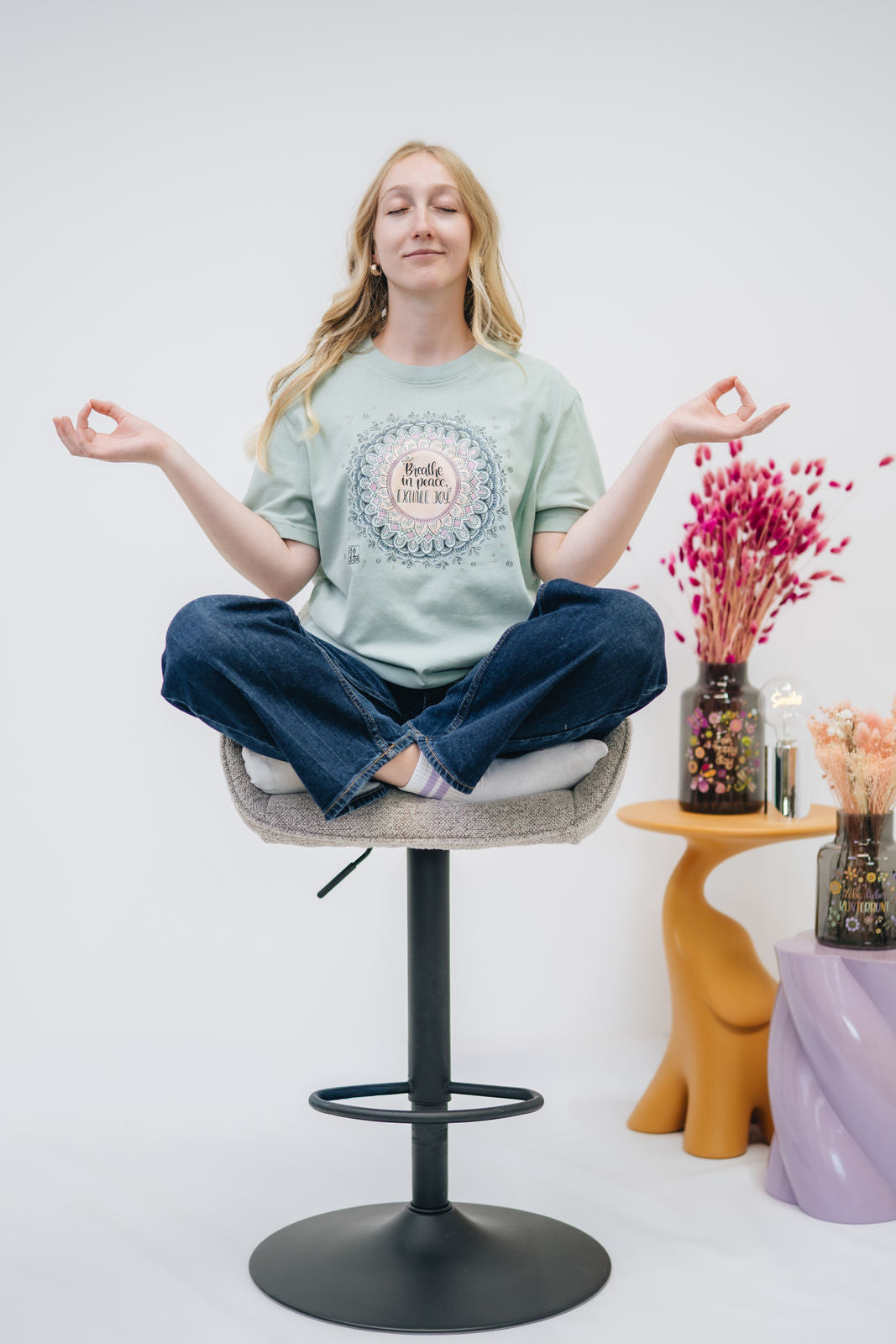 Damen T-Shirt mintgrün "Mandala"