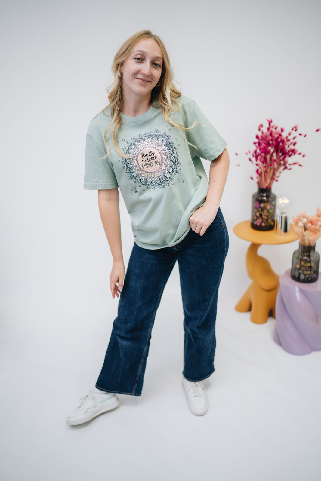 Damen T-Shirt mintgrün "Mandala"