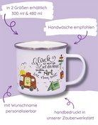 Emaille-Tasse "Reiselust"