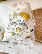 Geschenkbeutel mit Zugband "Frohe Weihnachten" mit Wunschname