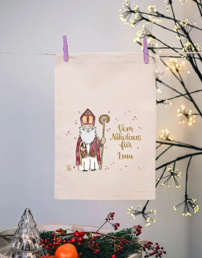 Geschenkbeutel mit Zugband "Vom Nikolaus"