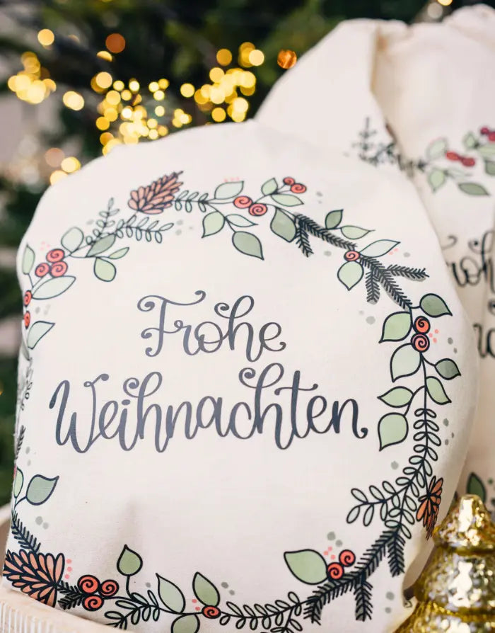 Geschenkbeutel mit Zugband "Weihnachtskranz"