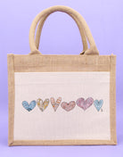 Geschenktasche Jute "Herzen"