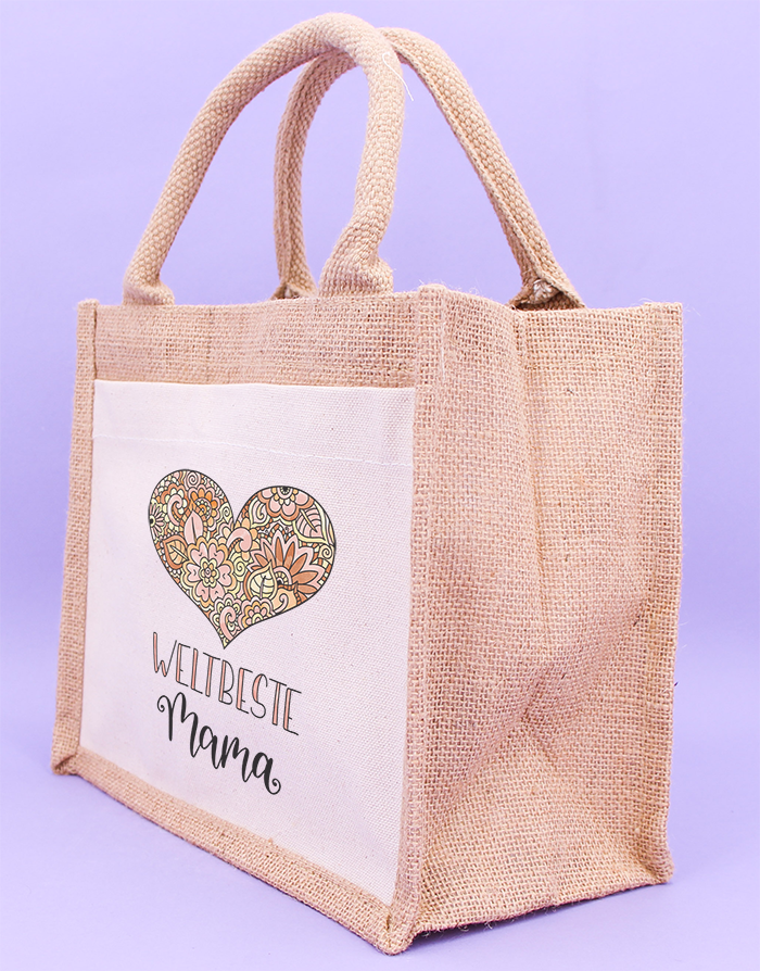 Geschenktasche Jute "Weltbeste Mama"
