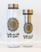 Glasflasche "Blume des Lebens"
