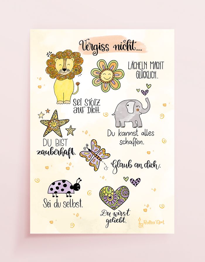 Poster „Vergiss nicht … du bist wunderbar“