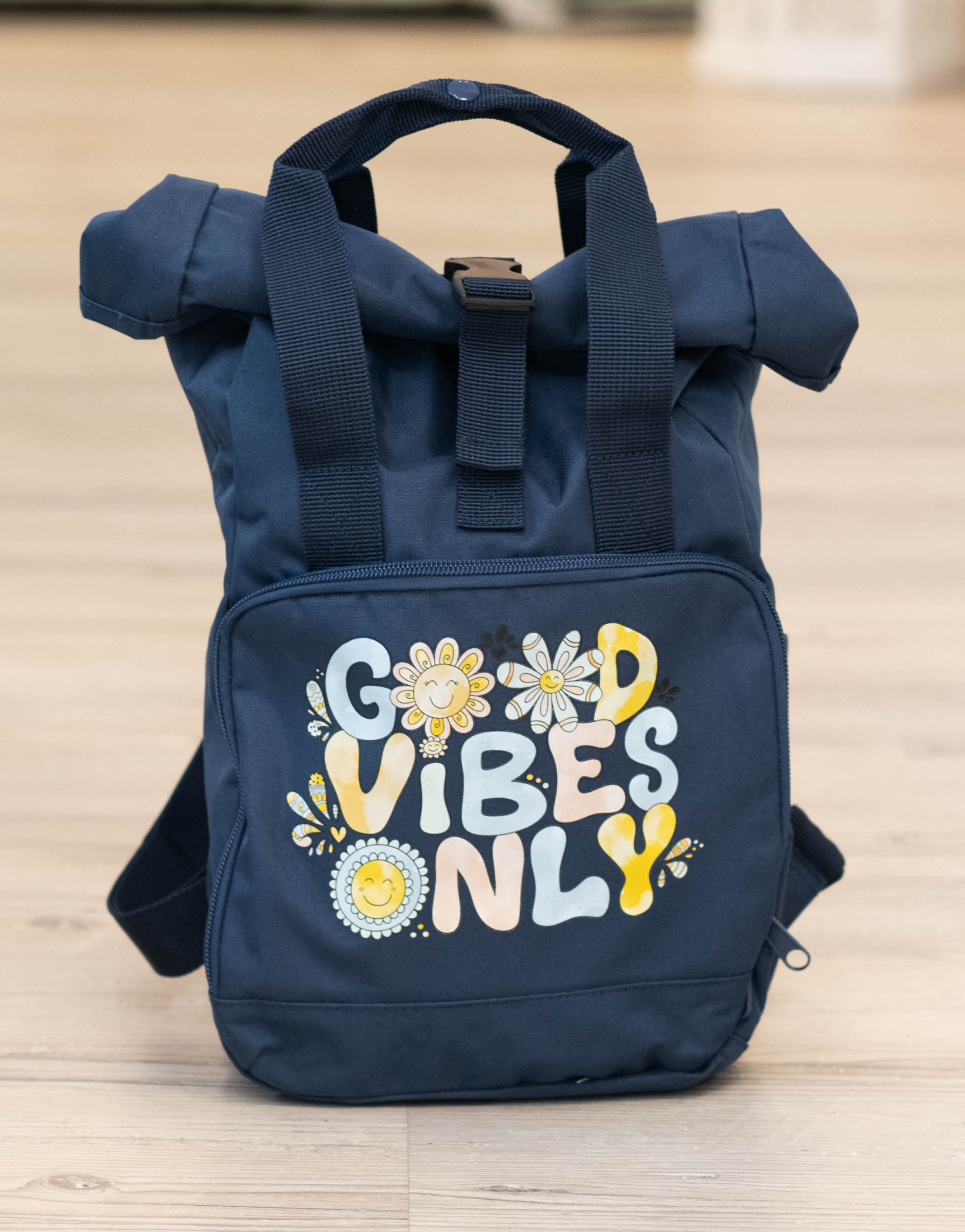 Rucksack klein Navy Dusk "Good vibes only”