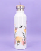 Thermosflasche Bambusdeckel "Blumenwiese"